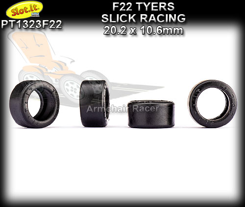 SLOT.IT TYRES PT1323F22 - F22 Slick Racing tyres 20.2 x 10.6mm
