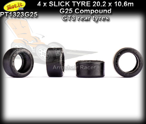 SLOT.IT TYRES PT1323G25 - G25 Slick Racing tyres 20.2 x 10.6mm