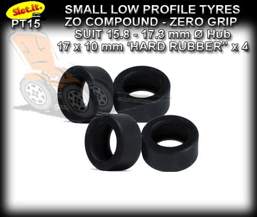 SLOT.IT TYRES PT15 - Z0 Zero Grip (Front wheels) 17 x 10mm