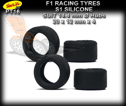 SLOT.IT TYRES PT16 - S1 Silicone Racing Tyres 20 x 12mm