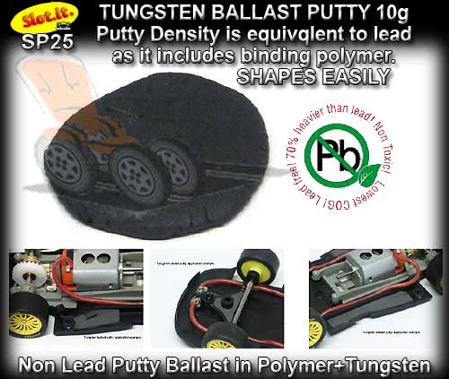 SLOT.IT TUNGSTEN BALLAST SP25 - 10 grams Putty (lead free)