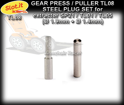 SLOT.IT GEAR PRESS/PULLER TL08 - steel plug set (O1.9mm+O1.4mm)