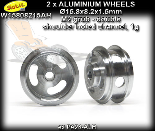 SLOT.IT WHEELS W15808215AH - 1gr Aluminum 15.8 x 8.2 x 1.5 mm
