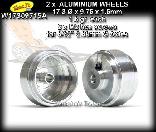 SLOT.IT WHEELS W17309715A - Aluminum 17.3 x 9.75 x1.5mm 1.6gr