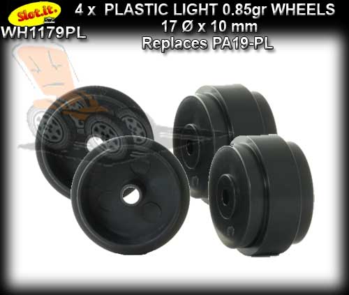 SLOT.IT WHEELS WH1179-PL - 4 x Plastic 17 x 10mm wheels 0.85gr