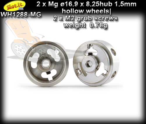 SLOT.IT WHEELS WH1288-MG - 0.78gr. Magnesium16.9 x 8.25mm 1.5mm