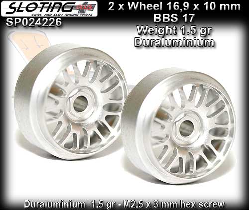 SLOTING PLUS WHEELS SP024226 - BBS 17 Alu-Magnesium 16.9 x 10mm