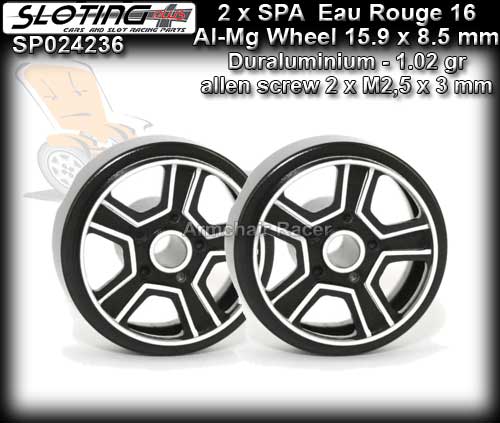 SLOTING PLUS WHEELS SP024236 - Eau Rouge 16 Alu-Mag 15.9 x 8.5mm