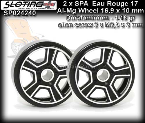 SLOTING PLUS WHEELS SP024240 - Eau Rouge 17 Alu-Mag 16.9 x 10mm