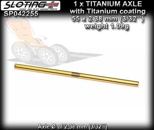 SLOTING PLUS AXLE SP042255 - Titanium Axle titanium cover - 55mm