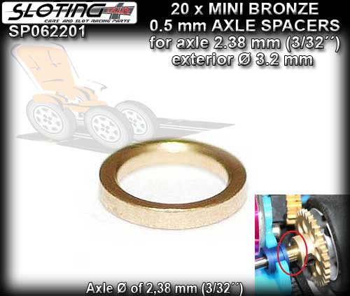 SLOTING PLUS AXLE SPACERS SP062201 - 20 x 0.5mm Axle Spacers