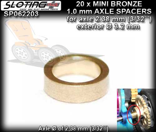 SLOTING PLUS AXLE SPACERS SP062203 - 20 x 1.0mm Axle Spacers