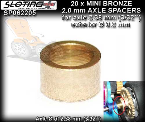 SLOTING PLUS AXLE SPACERS SP062205 - 20 x 2.0mm Axle Spacers