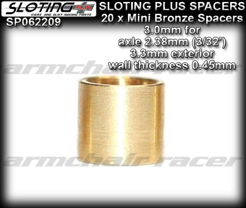 SLOTING PLUS AXLE SPACERS SP062209 - 20 x 3.0mm Axle Spacers
