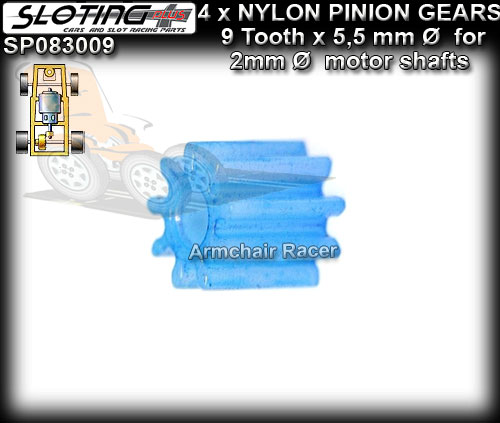 SLOTING PLUS PINION GEARS SP082909 - 9 tooth Inline Pinion Gear