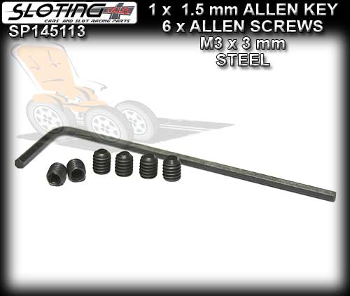 SLOTING PLUS SP145115 - ALLEN KEY 1.5mm & 6 x Screws M3 x 3mm