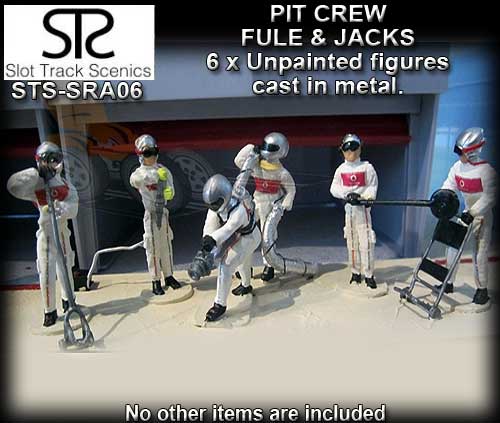 STS FIGURES SRAF06 - Pit crew figures x 6 (metal and unpainted)