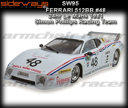 SIDEWAYS SW95 - Ferrari 512BB - 24hr Le Mans 1981 #48