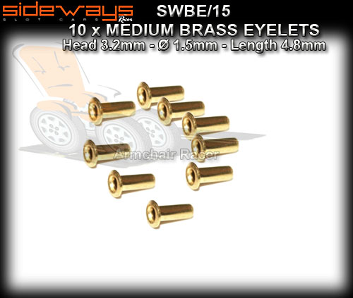 SIDEWAYS EYELETS SWBE/15 - 10 x medium brass 4.8mm length