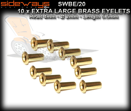 SIDEWAYS EYELETS SWBE/20 - 10 x extra large brass 5.5mm length