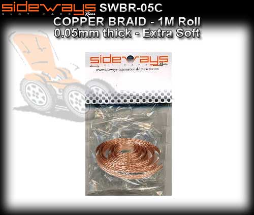 SIDEWAYS BRAID BR/05C - Copper Braid (0.05mm) - 1 metre roll