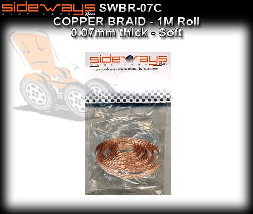 SIDEWAYS BRAID BR/07C - Copper Braid (0.07mm) - 1 metre roll