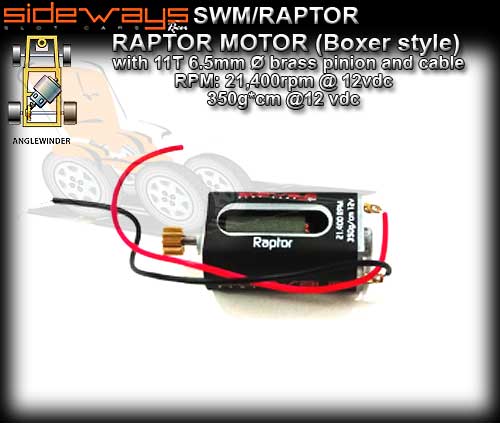 SIDEWAYS MOTOR SWM/RAPTOR - Raptor 21,400 rpm 350g/cm
