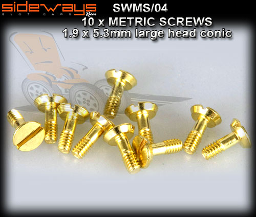 SIDEWAYS SCREWS SWMS/04 - Metric 1.9 x 5.3mm large conic x 10