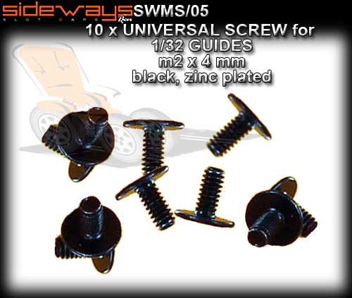 SIDEWAYS SCREWS SWMS/05 - Universal M2 x 4mm black steel x 10