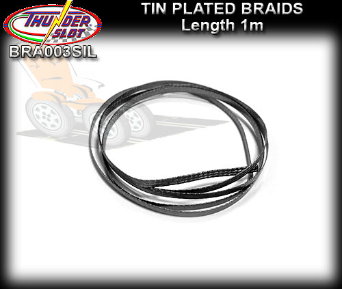 THUNDERSLOT BRAID BRA003SIL - Tin Plated Braid - 1 metre roll