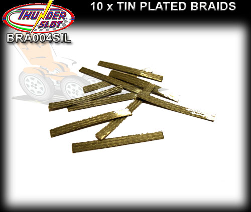 THUNDERSLOT BRAID BRA004SIL - 10 x 30mm Tin Plated Braid pieces