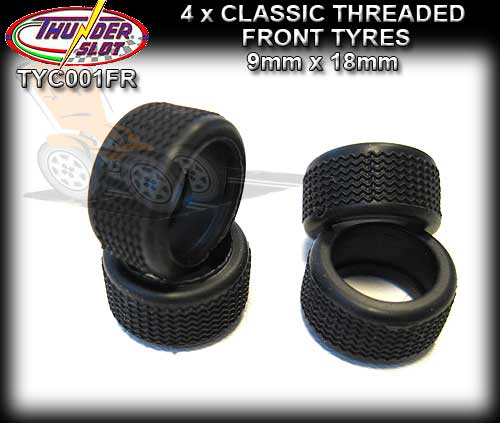 THUNDERSLOT TYRES TYC001FR - 4 x classic treaded front -18 x 9mm