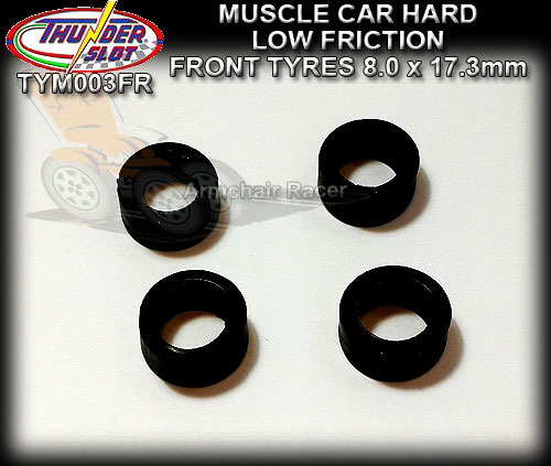 THUNDERSLOT TYRES TYM003FR - 4 x low friction front 17.6 x 7.8mm