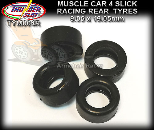THUNDERSLOT TYRES TYM004R - 4 x slick racing rear 19.6 x 9.7mm