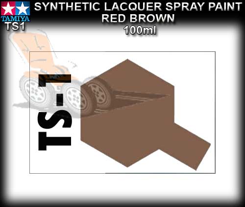 TAMIYA SPRAY PAINT LACQUER TS1 - 100ml red brown spray paint