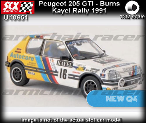 SCX U10651 - Peugeot 205 GTI - 1991 Kayel Rally - Richard Burns