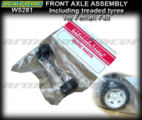 SCALEXTRIC AXLE W5281 - Front axle assembly for Ferrari F40