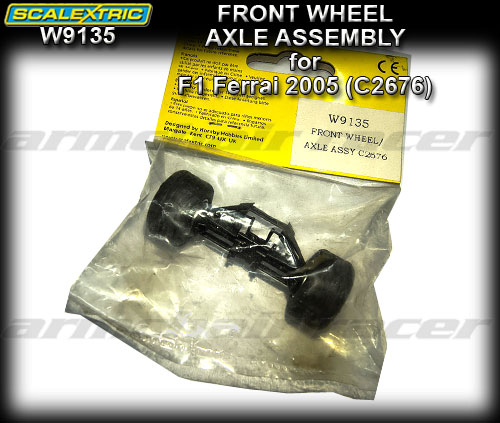 SCALEXTRIC AXLE W9135 - Front axle assembly for Ferrari F1 2005