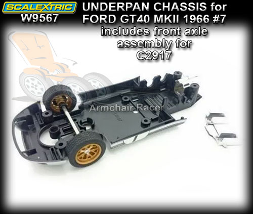 SCALEXTRIC CHASSIS W9567 - chassis for Ford GT40 MKII 1966 #7
