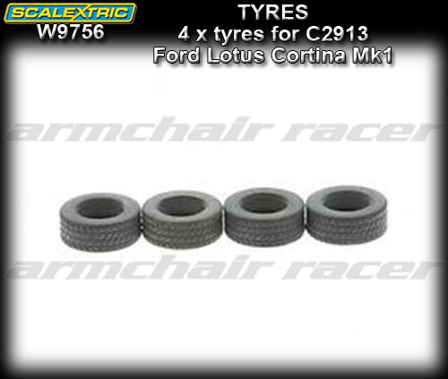 SCALEXTRIC TYRES W9756 - Ford Lotus Cortina tyres x 4
