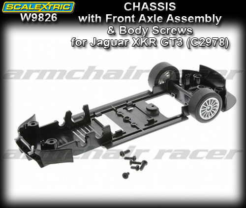 SCALEXTRIC CHASSIS W9826 - Jaguar XKR GT3 chassis w front wheels