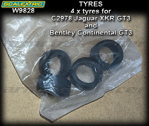 SCALEXTRIC TYRES W9828 - Jaguar XKR GT3 & Bentley GT3 tyres x 4