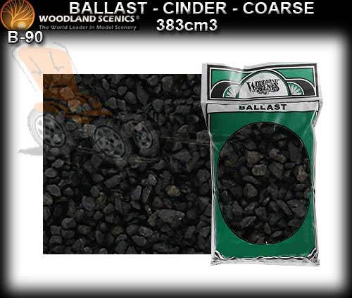WOODLANDS SCENICS BALLAST B90 - Cinder Course Dark