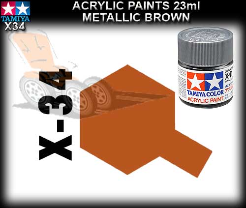 TAMIYA PAINT ACRYLIC X34 - 23ml Metallic Borown Acrylic Paint