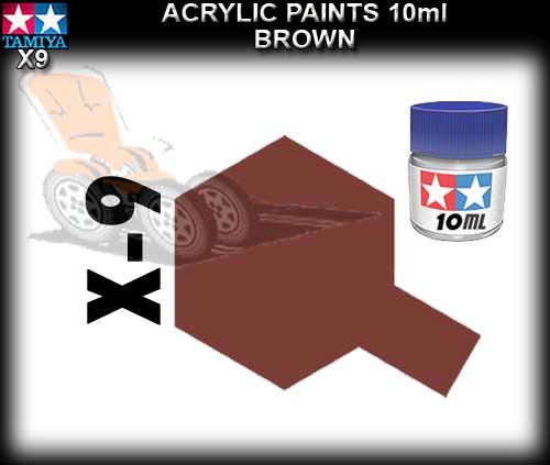 TAMIYA PAINT ACRYLIC X9 - 10ml Brown Acrylic Paint
