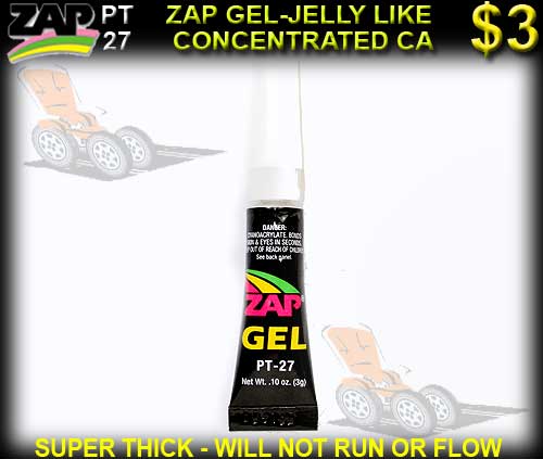 ZAP PT27 - GEL SUPER GLUE 0.11oz (Black Tube)